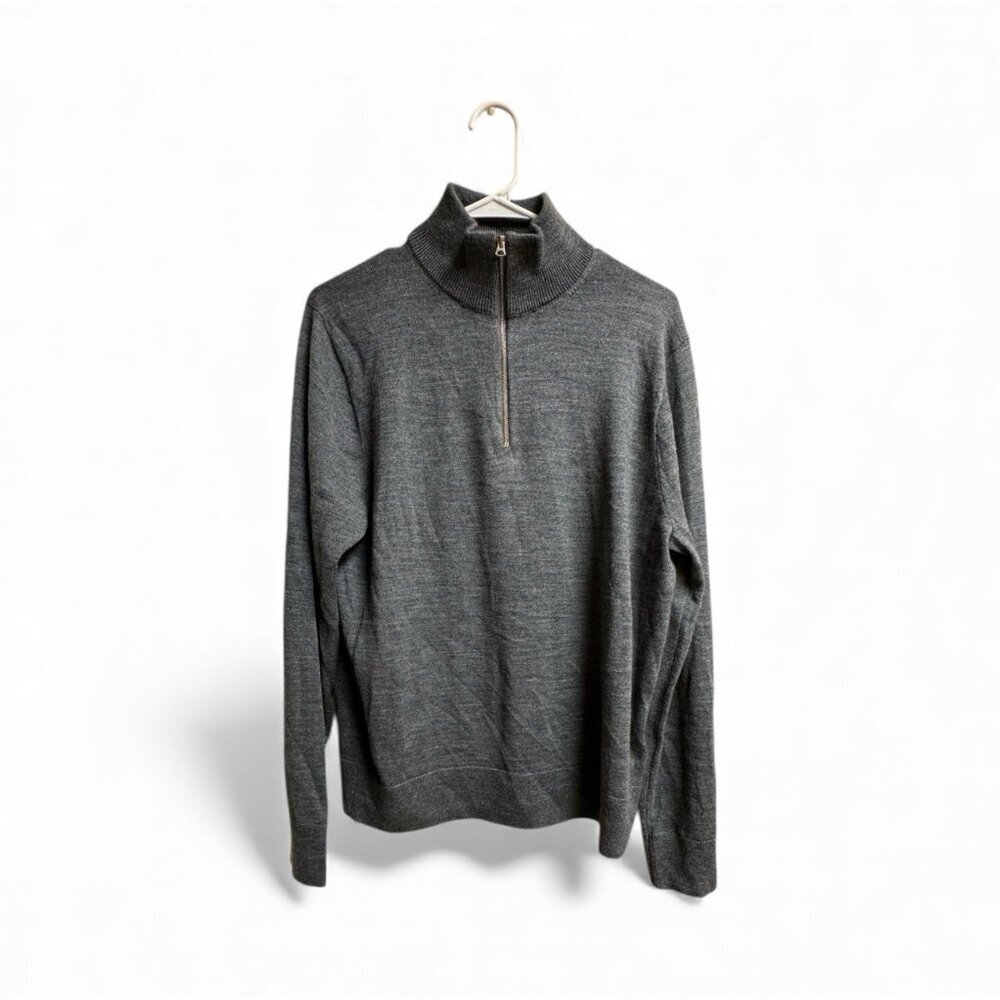 J.Crew Merino Wool Blend Half Zip Sweater Gray Men’s Medium